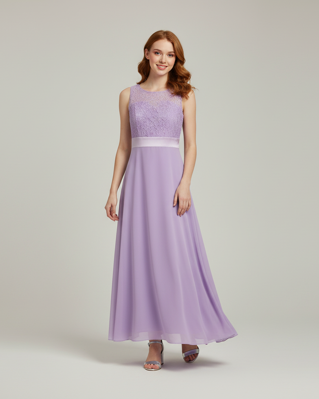 Jugendweihe Kleid Lila Prinzessin Lang Maedchen - Ansicht 1