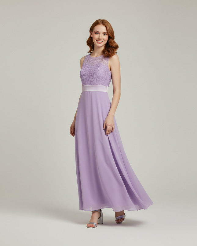 Jugendweihe Kleid Lila Prinzessin Lang Maedchen - Ansicht 3