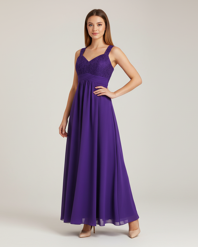 Jugendweihe Kleid Lila Spitze Chiffon Maedchen - Ansicht 1
