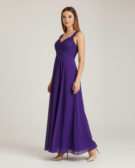 Jugendweihe Kleid Lila Spitze Chiffon Maedchen - Ansicht 3