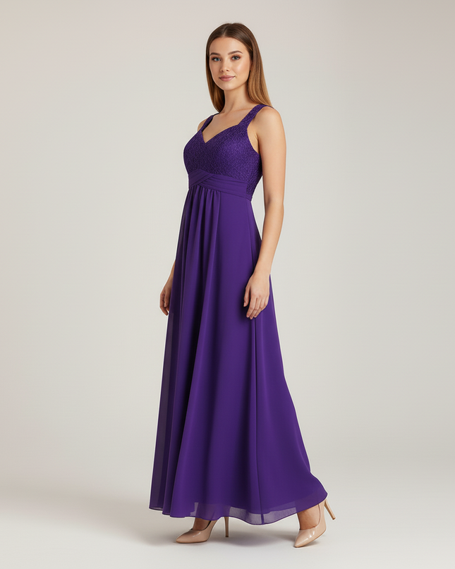Jugendweihe Kleid Lila Spitze Chiffon Maedchen - Ansicht 3