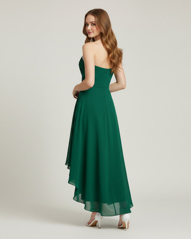 Jugendweihe Kleid Mintgruen Einschulter | Chiffon Kinder - Ansicht 2