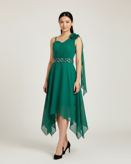 Jugendweihe Kleid Mintgruen Halter Festlich Kinder | Chiffon - Ansicht 1