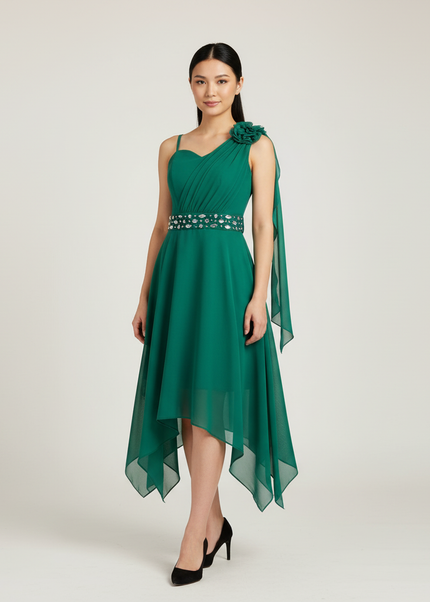 Jugendweihe Kleid Mintgruen Halter Festlich Kinder | Chiffon - Ansicht 1