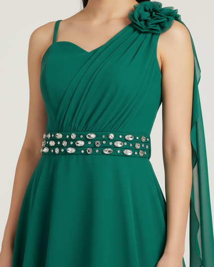 Jugendweihe Kleid Mintgruen Halter Festlich Kinder | Chiffon - Ansicht 4