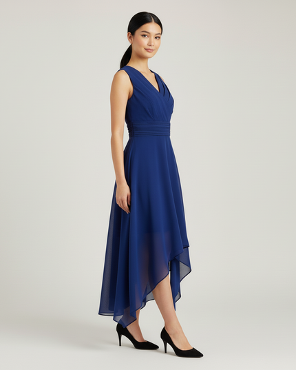 Jugendweihe Kleid Navy Blau Halter Strass - Ansicht 3