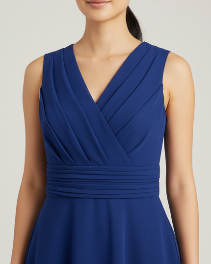Jugendweihe Kleid Navy Blau Halter Strass - Ansicht 4