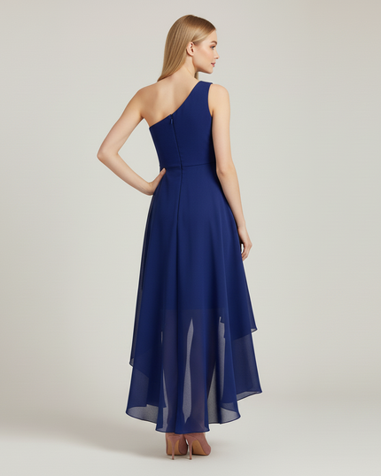 Jugendweihe Kleid Navy Einschulter Sequin Maxi Kinder - Ansicht 2