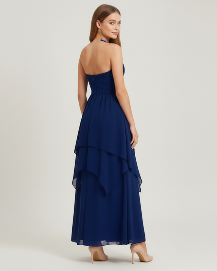 Jugendweihe Kleid Navy Halter Diamant Kinder - Ansicht 2