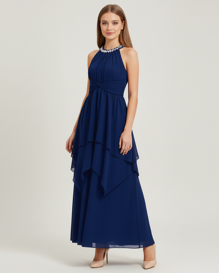 Jugendweihe Kleid Navy Halter Diamant Kinder - Ansicht 5
