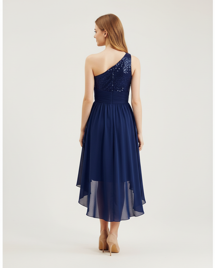 Jugendweihe Kleid Navy Sequin Chiffon Brautjungfer Kinder - Ansicht 2