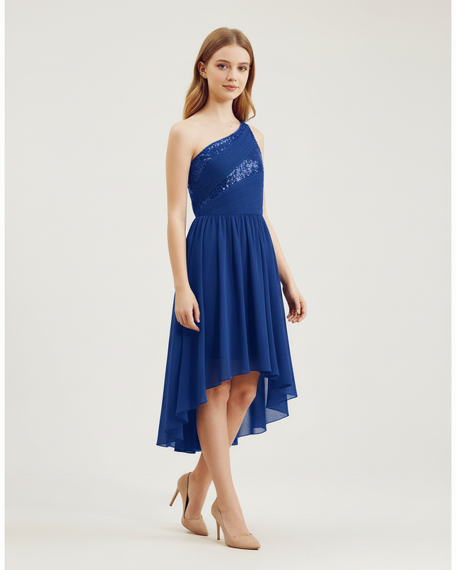 Jugendweihe Kleid Navy Sequin Chiffon Brautjungfer Kinder - Ansicht 3