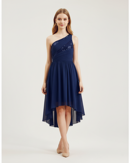 Jugendweihe Kleid Navy Sequin Chiffon Brautjungfer Kinder - Ansicht 5