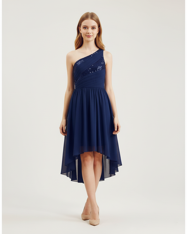 Jugendweihe Kleid Navy Sequin Chiffon Brautjungfer Kinder - Ansicht 5