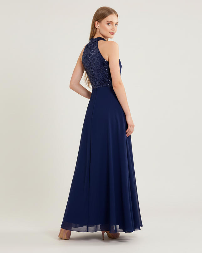 Jugendweihe Kleid Navy Sequin Tuell Elegant Kinder - Ansicht 2
