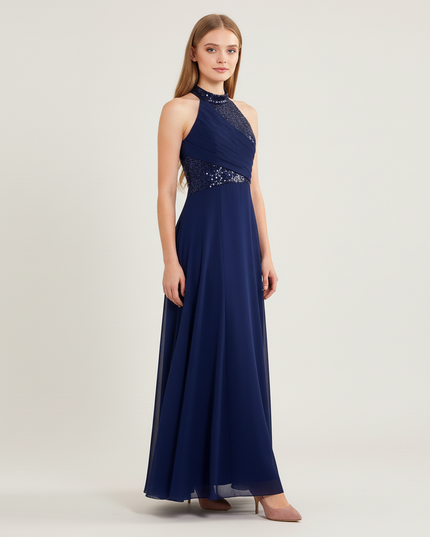 Jugendweihe Kleid Navy Sequin Tuell Elegant Kinder - Ansicht 5