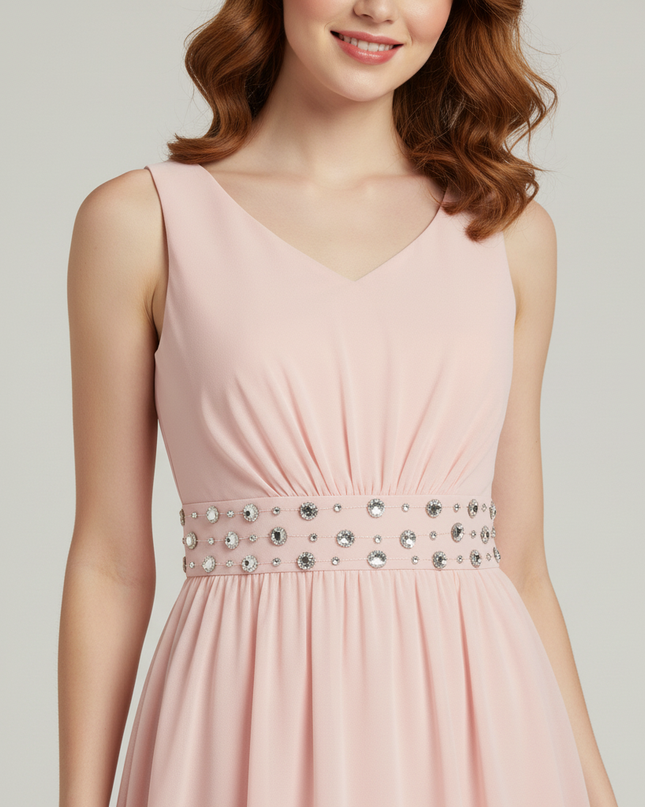 Jugendweihe Kleid Pink Gerafft Hi-Low Kinder - Ansicht 4