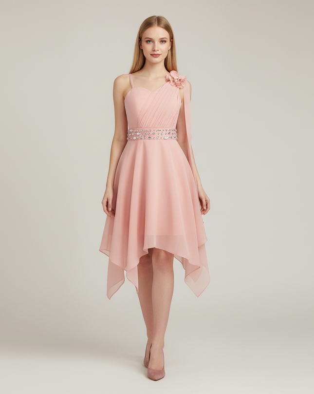 Jugendweihe Kleid Pink Halter Festlich Maedchen - Ansicht 1