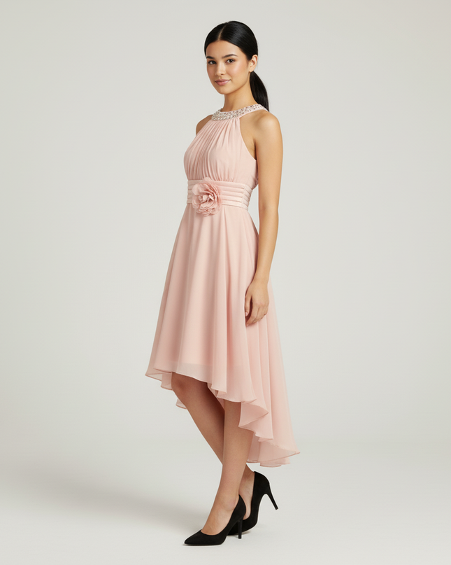 Jugendweihe Kleid Pink High-Low Kinder | Festliches Kleid - Ansicht 3