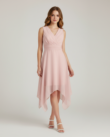 Jugendweihe Kleid Pink Klassisch Chiffon | Festkleid - Ansicht 1
