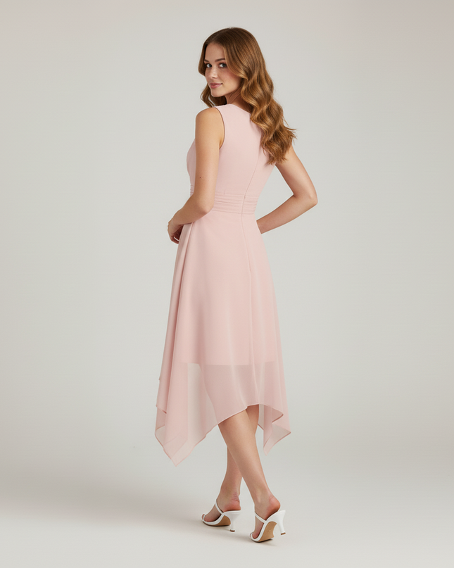 Jugendweihe Kleid Pink Klassisch Chiffon | Festkleid - Ansicht 2