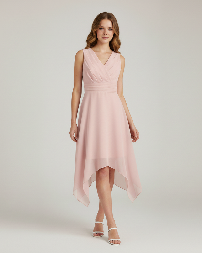 Jugendweihe Kleid Pink Klassisch Chiffon | Festkleid - Ansicht 5