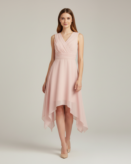 Jugendweihe Kleid Pink Neckholder | Chiffon Festkleid - Ansicht 5