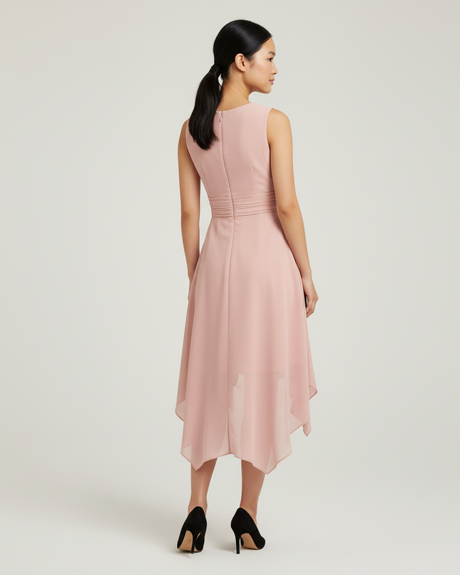 Jugendweihe Kleid Rosa Asymmetrisch Brautjungfer | Kids - Ansicht 2