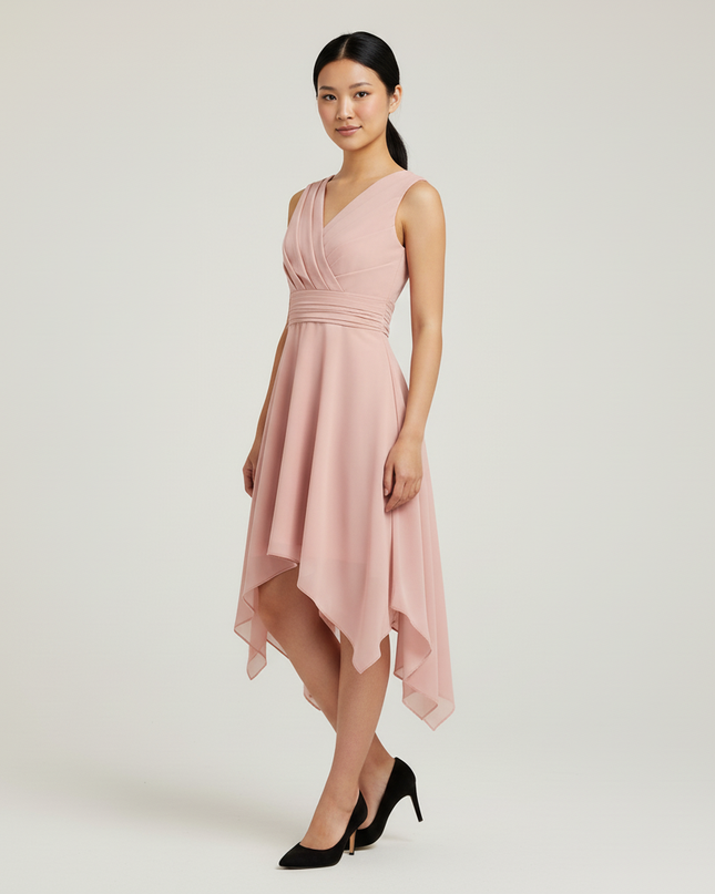 Jugendweihe Kleid Rosa Asymmetrisch Brautjungfer | Kids - Ansicht 3