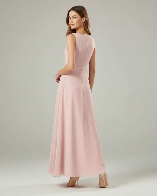 Jugendweihe Kleid Rosa Chiffon Traeger Maedchen - Ansicht 2