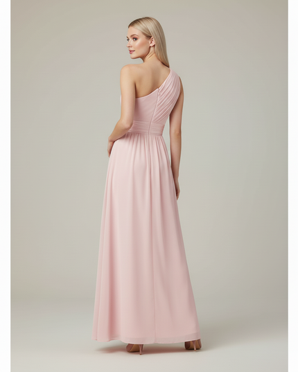 Jugendweihe Kleid Rosa Einschultrig Brautjungfer | A-Linie - Ansicht 2