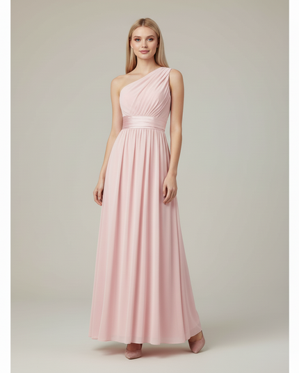Jugendweihe Kleid Rosa Einschultrig Brautjungfer | A-Linie - Ansicht 5