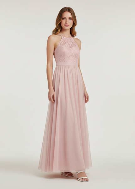 Jugendweihe Kleid Rosa Halterneck Spitze Kind - Ansicht 1