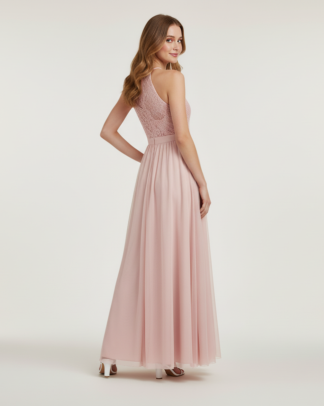Jugendweihe Kleid Rosa Halterneck Spitze Kind - Ansicht 2