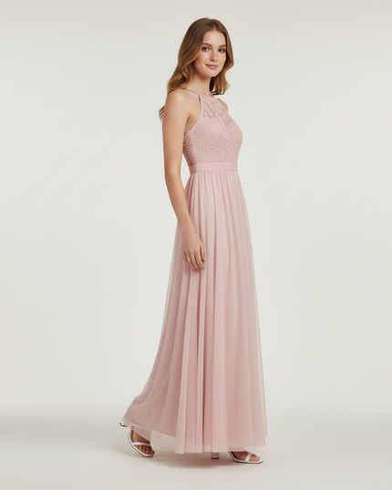 Jugendweihe Kleid Rosa Halterneck Spitze Kind - Ansicht 3