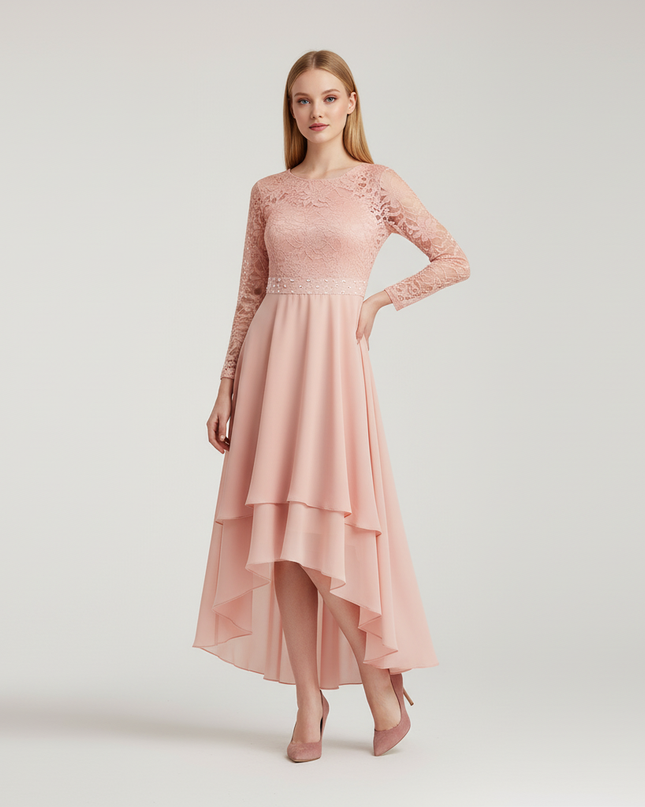 Jugendweihe Kleid Rosa Kurz | Festkleid Maedchen - Ansicht 1