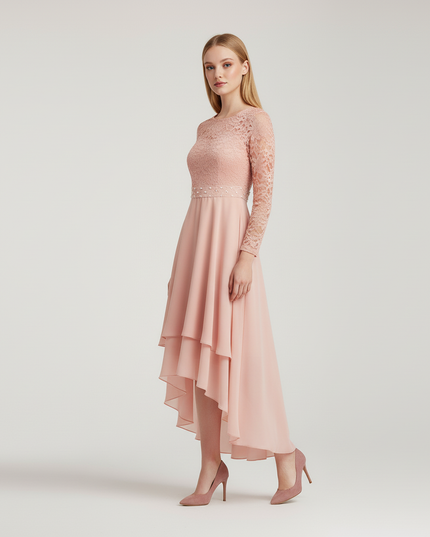 Jugendweihe Kleid Rosa Kurz | Festkleid Maedchen - Ansicht 3