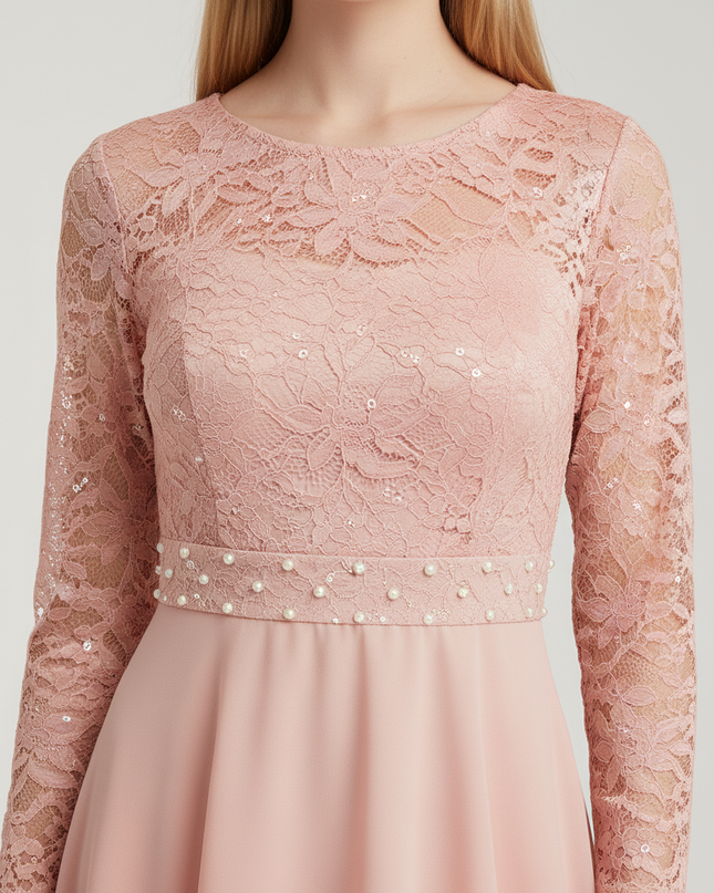 Jugendweihe Kleid Rosa Kurz | Festkleid Maedchen - Ansicht 4