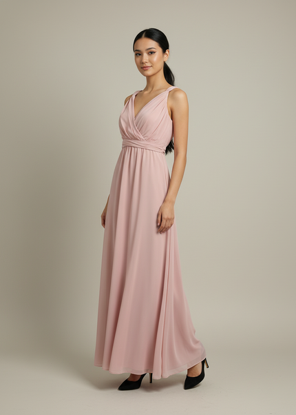 Jugendweihe Kleider Lang Rosa Multiway | Maxikleid - Ansicht 1
