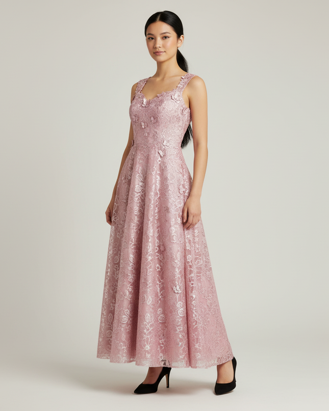 Jugendweihe Kleid Rosa Maxi Abschluss | Dusty Rose - Ansicht 1