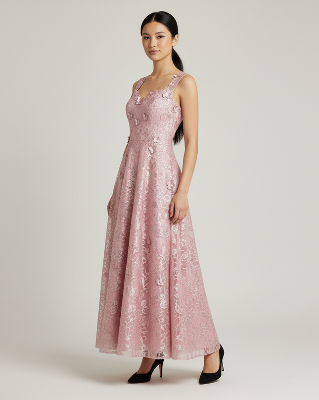 Jugendweihe Kleid Rosa Maxi Abschluss | Dusty Rose - Ansicht 3