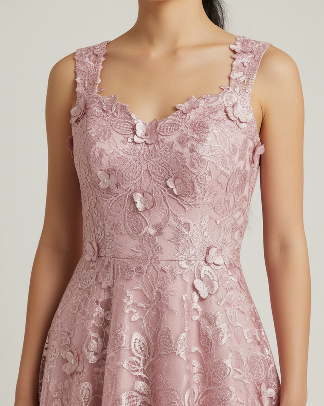 Jugendweihe Kleid Rosa Maxi Abschluss | Dusty Rose - Ansicht 4
