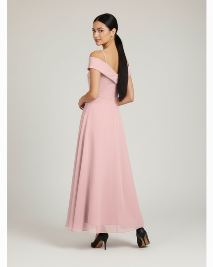 Jugendweihe Kleid Rosa Off-Shoulder Chiffon Teenager - Ansicht 2