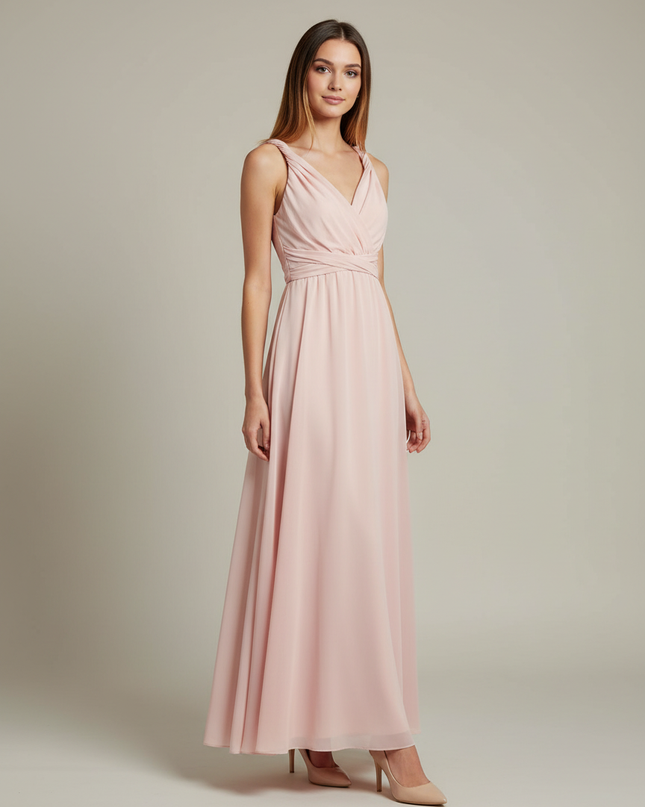 Jugendweihe Kleid Rosa Spitze Maxi | Multiway lang - Ansicht 1