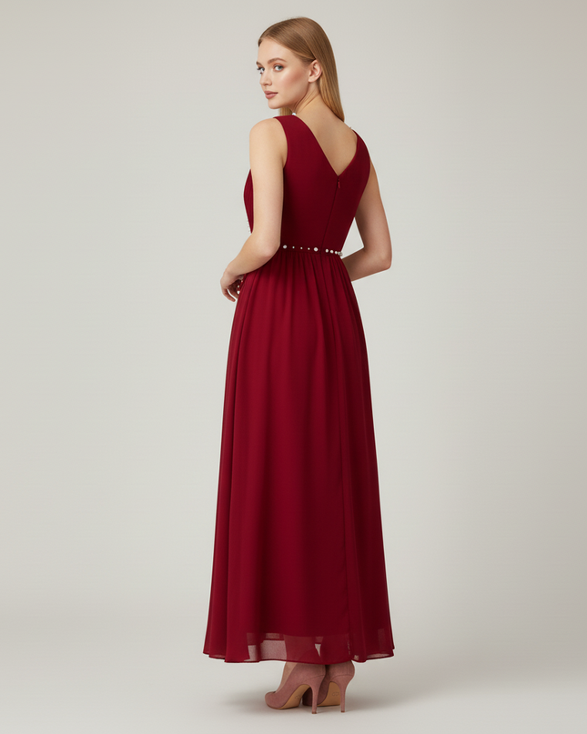 Jugendweihe Kleid Rot Festlich Lang Maedchen | Burgundy - Ansicht 2