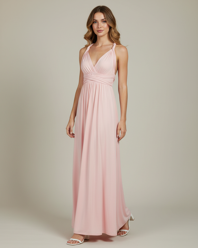 Jugendweihe Kleid Rot Rosa Multiway | Bodenlang Festlich - Ansicht 1