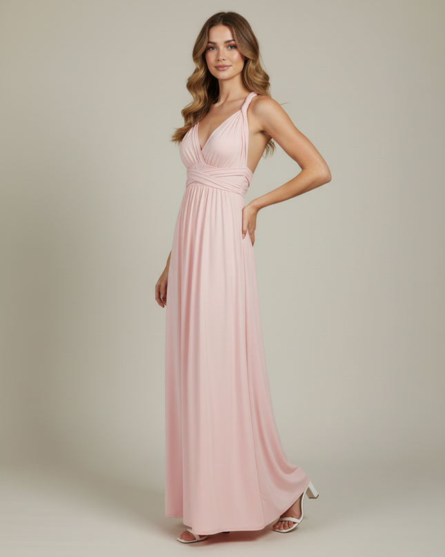 Jugendweihe Kleid Rot Rosa Multiway | Bodenlang Festlich - Ansicht 3