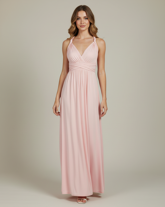 Jugendweihe Kleid Rot Rosa Multiway | Bodenlang Festlich - Ansicht 5