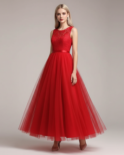 Jugendweihe Kleid Rot Tuell Festkleid Kinder - Ansicht 1