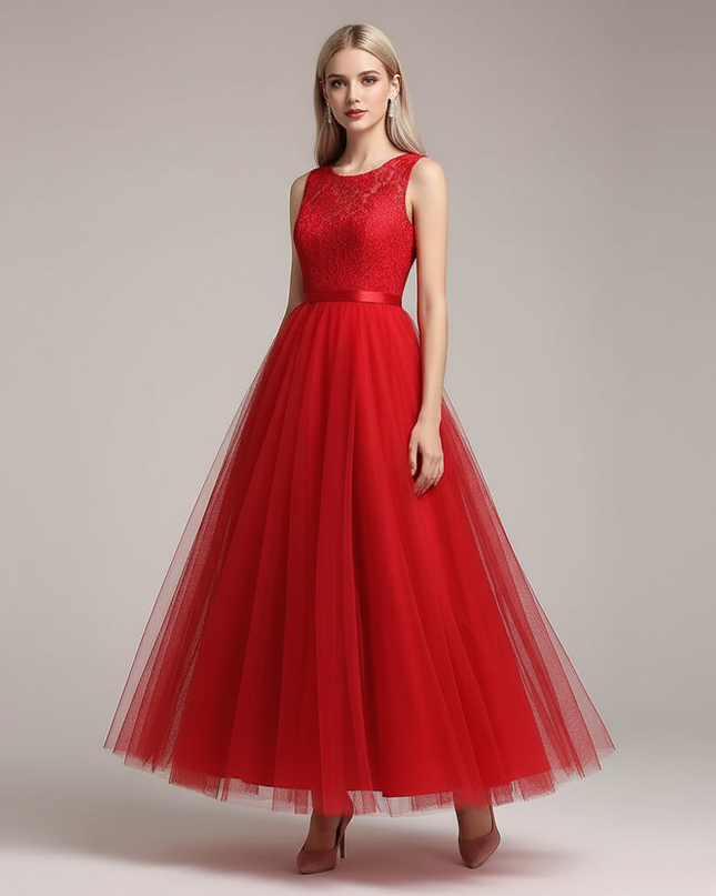 Jugendweihe Kleid Rot Tuell Festkleid Kinder - Ansicht 1